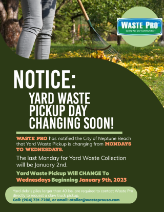 Waste Pro Yard Debris Day Change